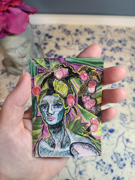 Asherah - Original ACEO | Mixed Media Collage