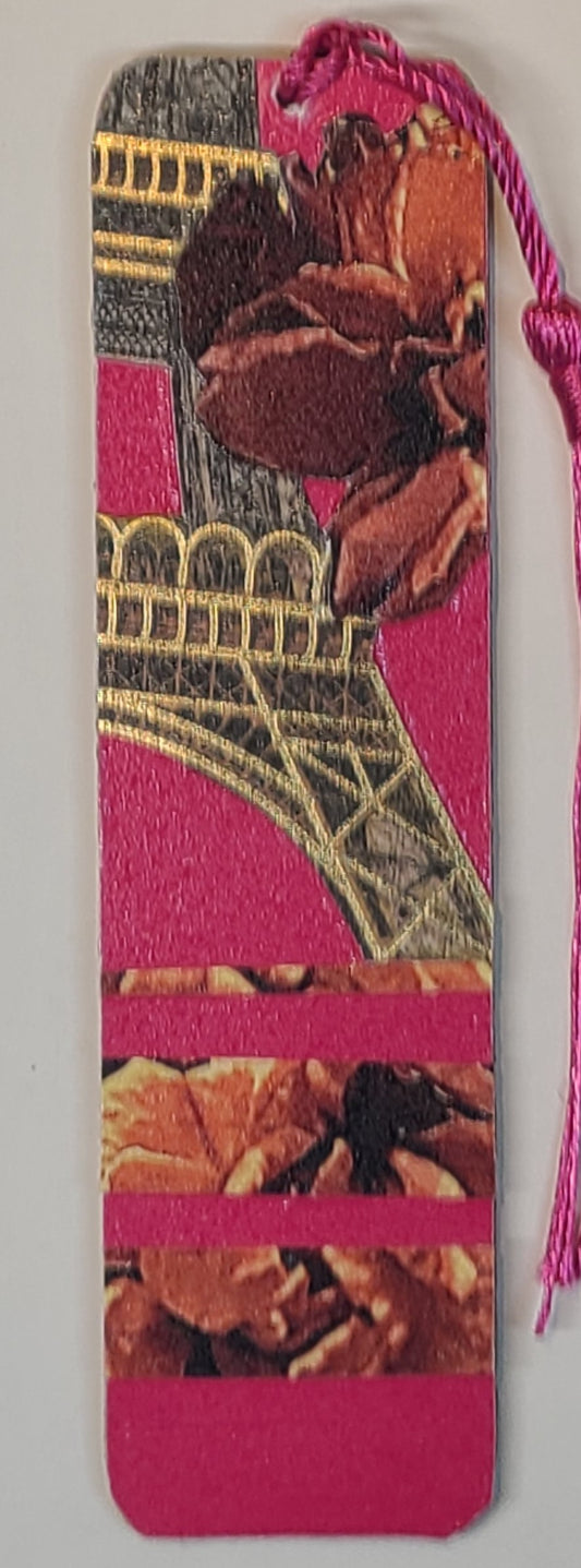 Handmade Tassel Bookmark | Yellow, Pink, Gold, Glitter, Floral | Multimedia Collage Bookmark | Art | Unique Book Lover Gift |OOAK