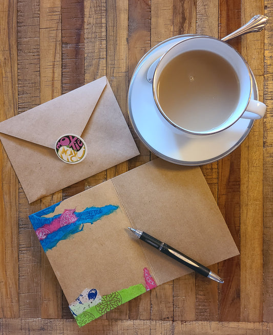 Handmade Multi-media Collage Greeting Cards |Yellow, Pink, Blue, Green, Abstract, Floral | Mother’s Day, Special Occasion | OOAK