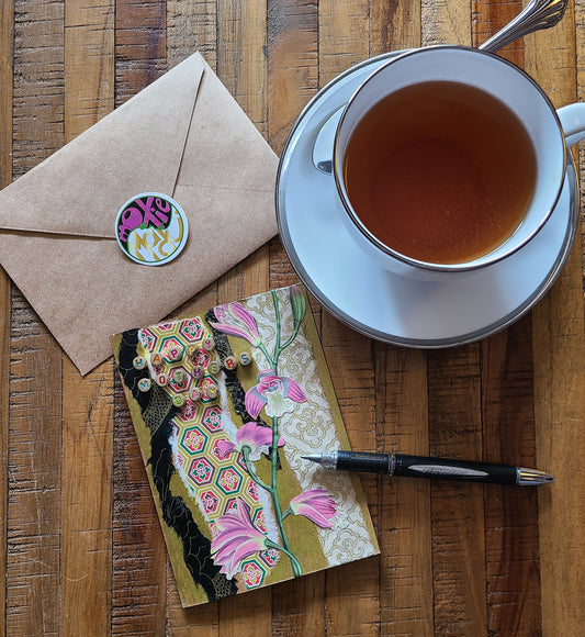 Handmade Multi-media Collage Greeting Cards |Pink, Gold, Black, Abstract, Vintage, Floral | Mother’s Day, Special Occasion | OOAK