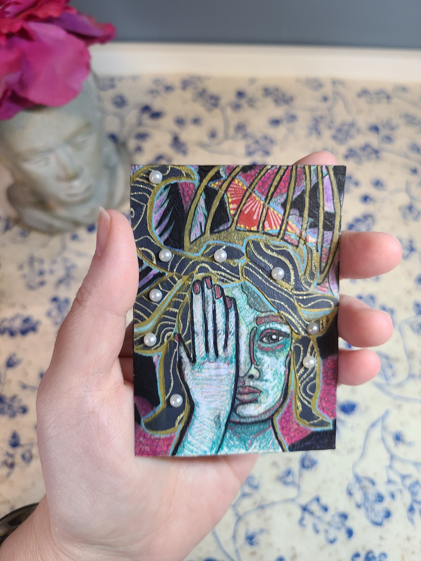 Passerine – Original ACEO | Mixed Media Collage