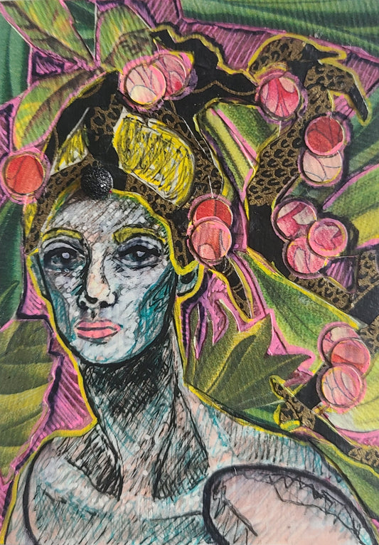 Asherah - Original ACEO | Mixed Media Collage