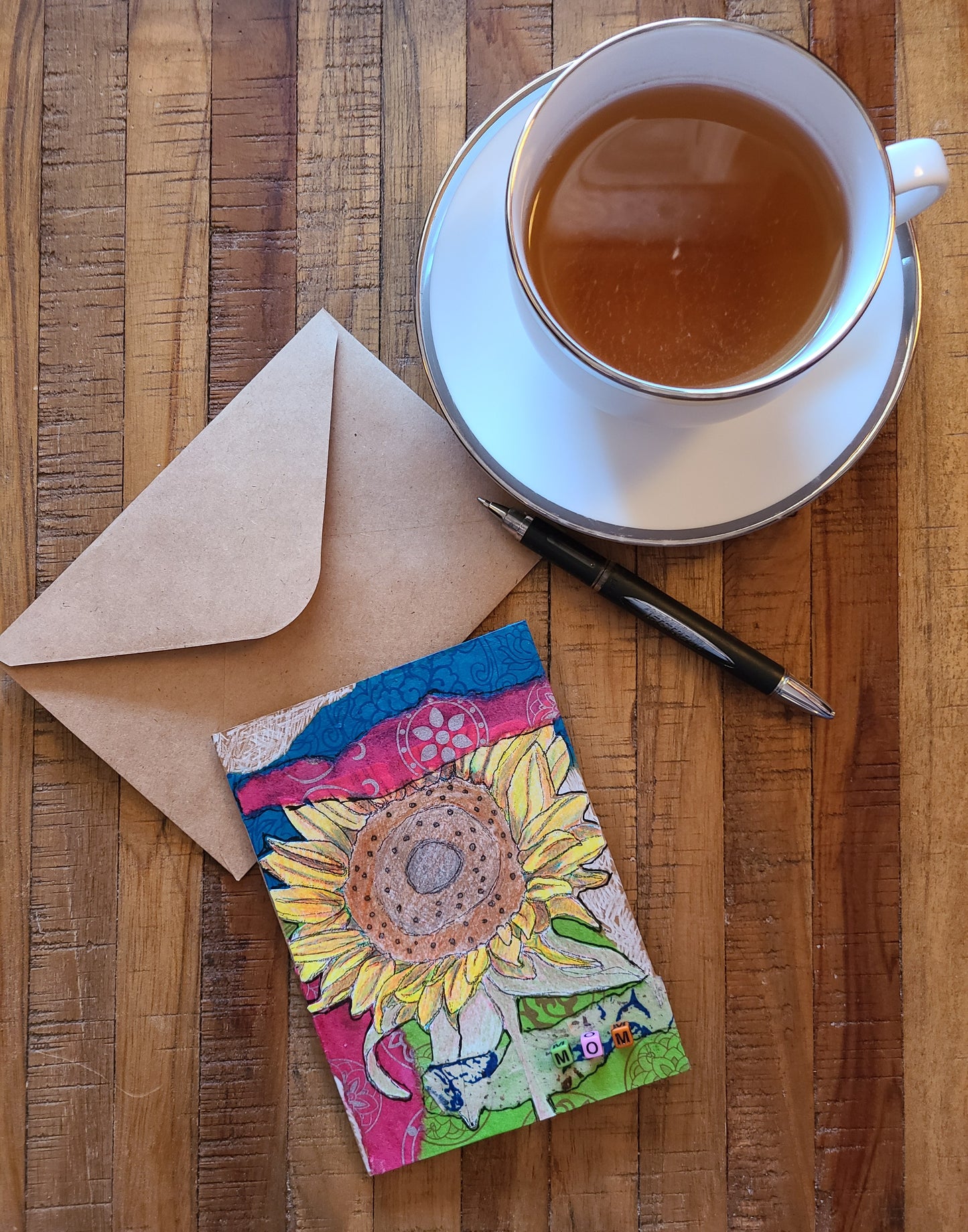 Handmade Multi-media Collage Greeting Cards |Yellow, Pink, Blue, Green, Abstract, Floral | Mother’s Day, Special Occasion | OOAK