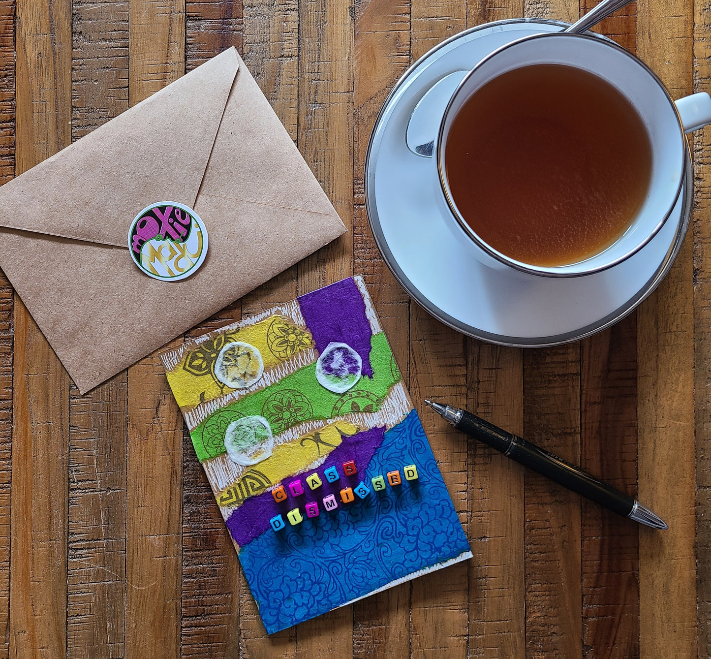 Handmade Multi-media Collage Greeting Cards |Blue, Purple, Green, Yellow, Abstract | Graduation, Special Occasion | OOAK