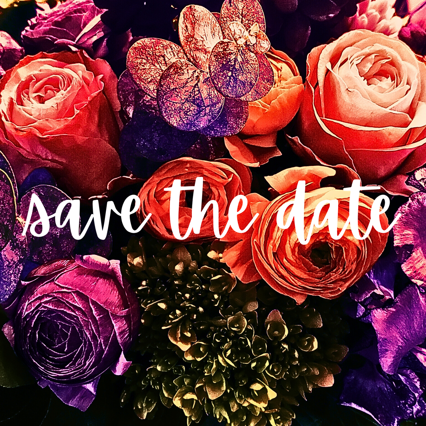 Wedding Stationery Package - Bold Floral with Violet Back