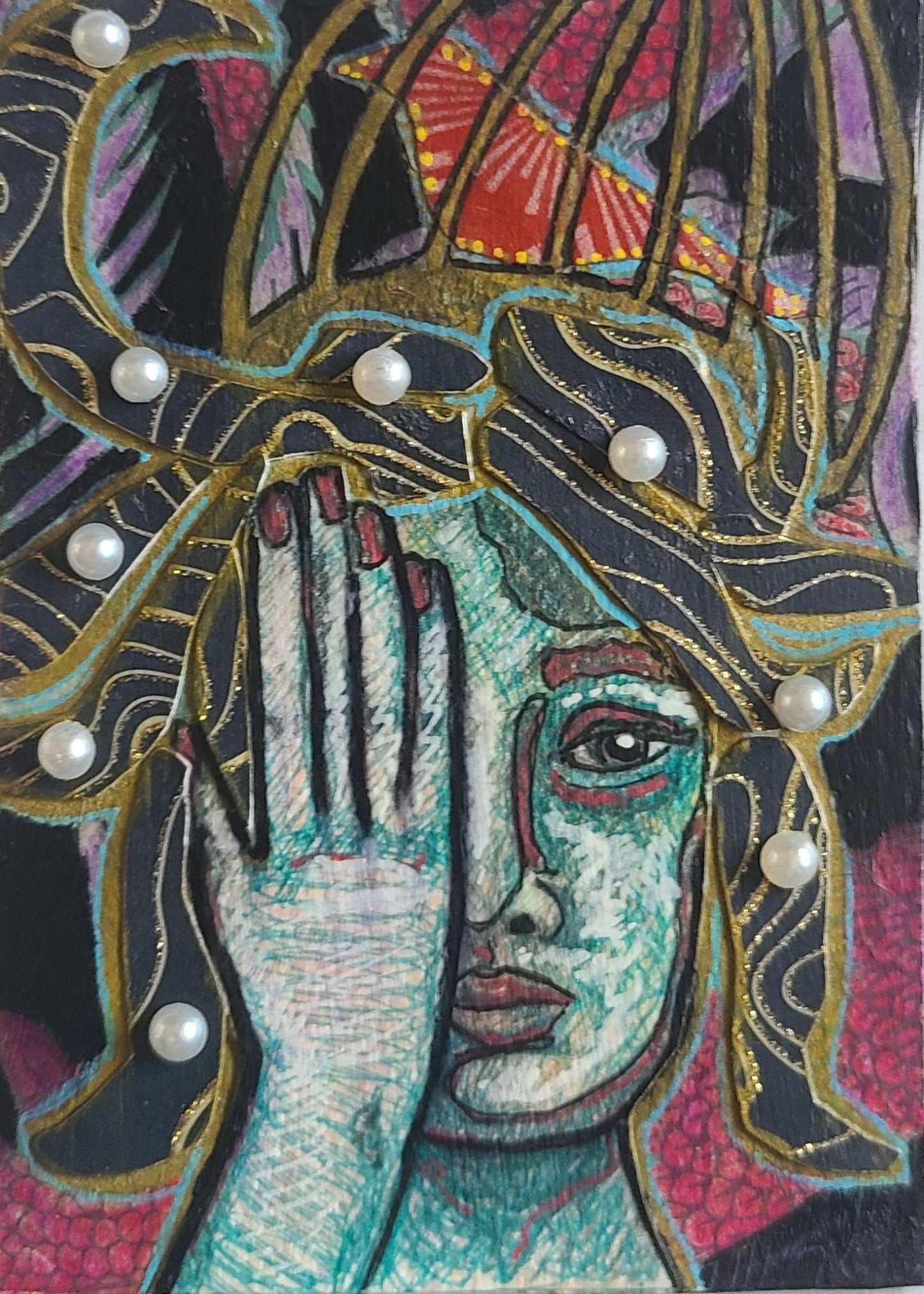 Passerine – Original ACEO | Mixed Media Collage